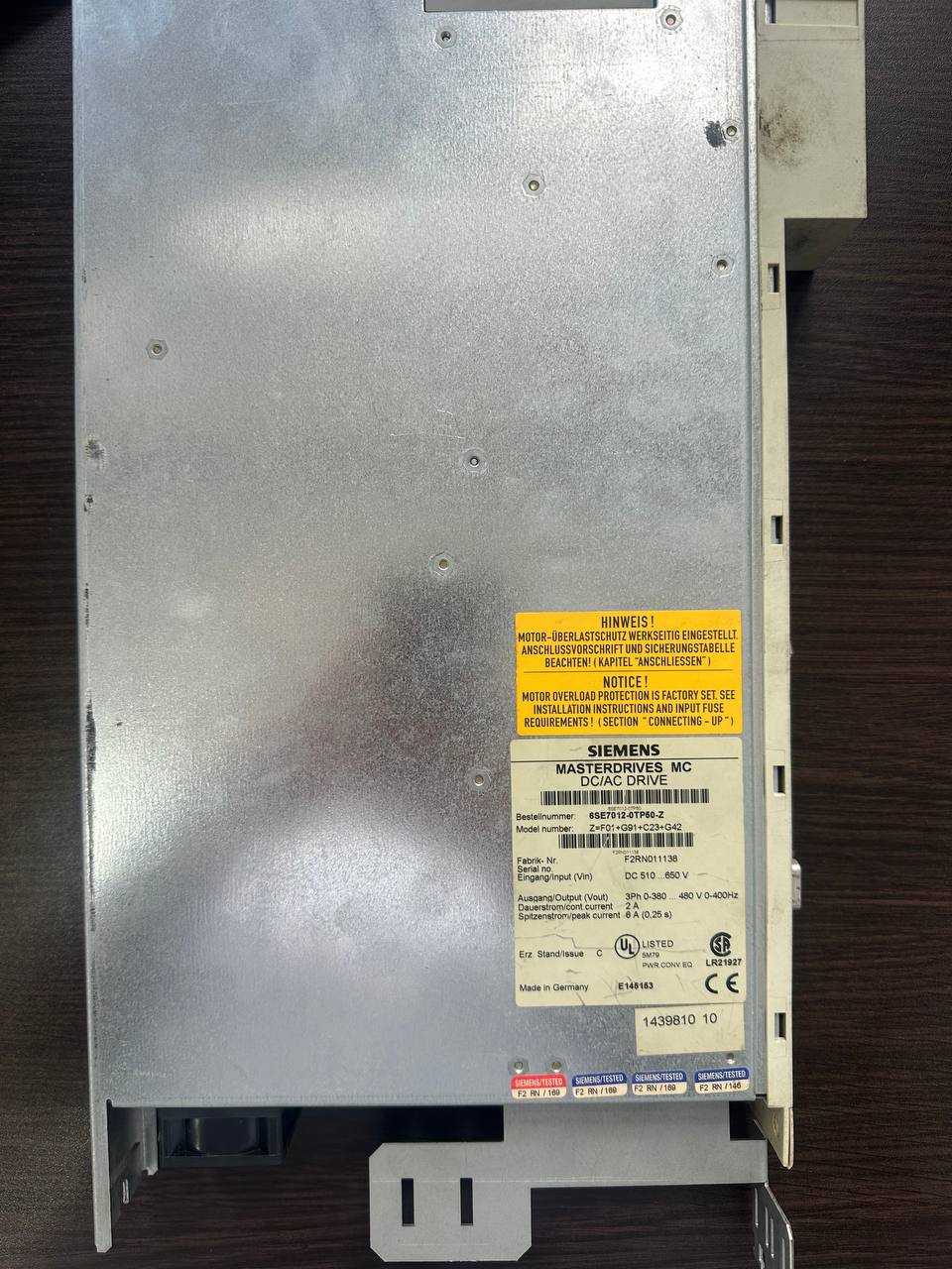 Ремонт Siemens 6SE7012-0TP50-Z